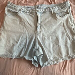 Ava & Viv Light Blue Distressed Hem Denim Shorts